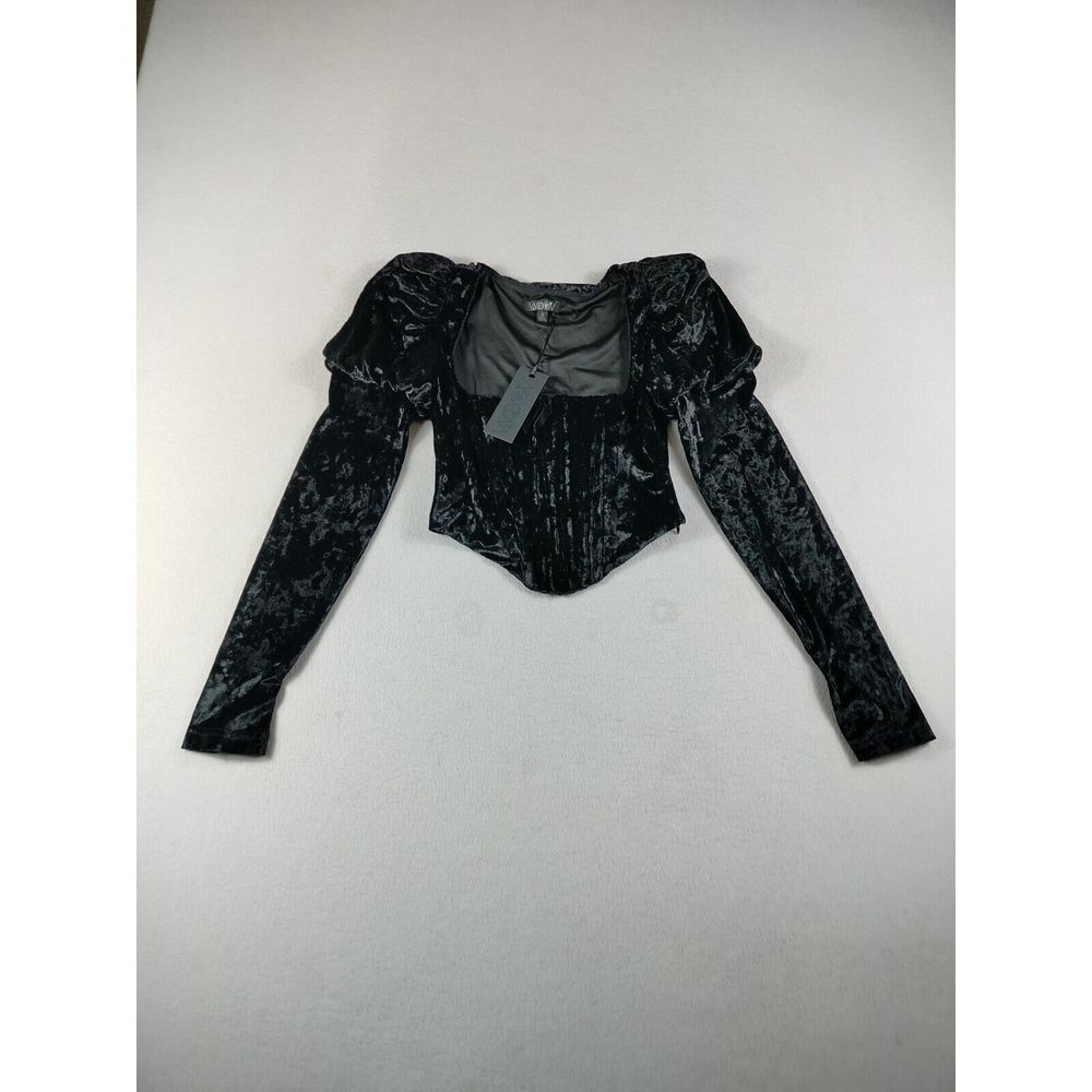 Dolls‎ kill Corset Women's Small Black Crushed Velvet Gothcore Emogirl Witchcore